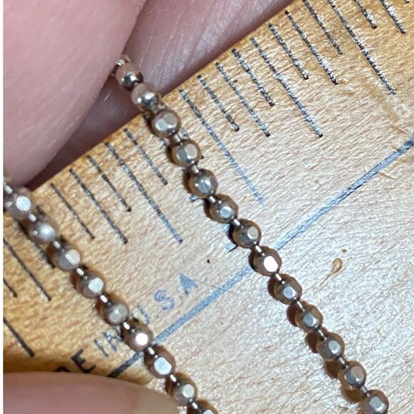 Vntg 1mm Italy 925 Sterling Silver Thin Ball Bead Anklet Bracelet 9" Signed KC - Picture 4 of 5
